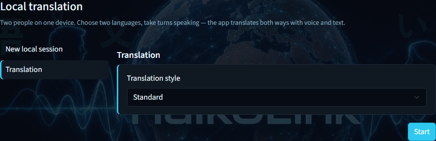 Local translation — translation style